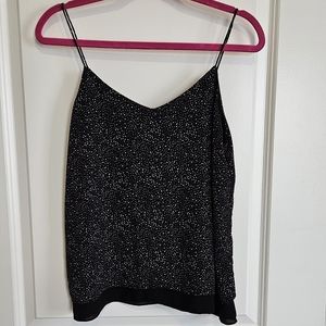 Paper Crane Black White Spotted Cami Blouse Women's Size Medium